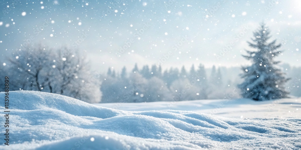 Beautiful background on a Christmas theme with snowdrifts, snowfall and a blurred background Beautiful background on a Christmas theme with snowdrifts, snowfall and a blurred background