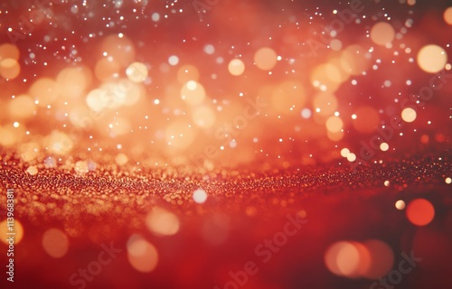 Red Glitter Background With...