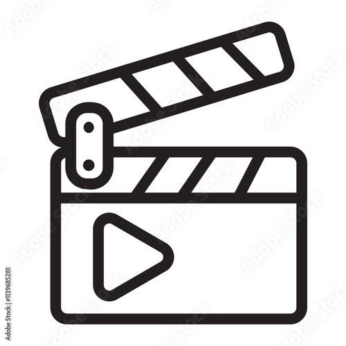 Clapperboard line icon