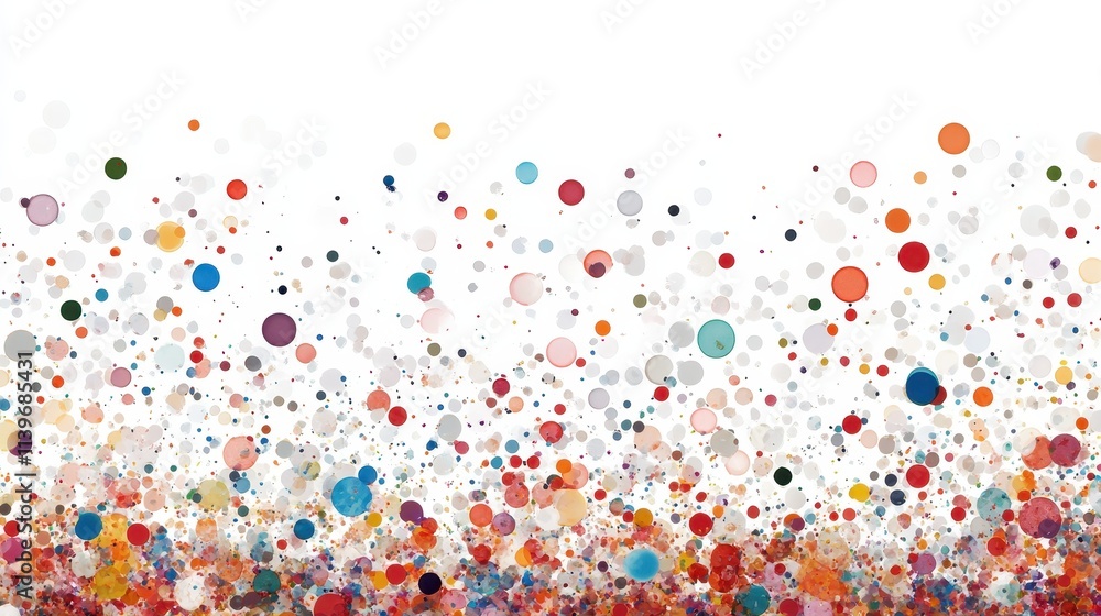 Colorful confetti floating in the air on a white or black background with central space Colorful confetti floating in the air on a white or black background with central space