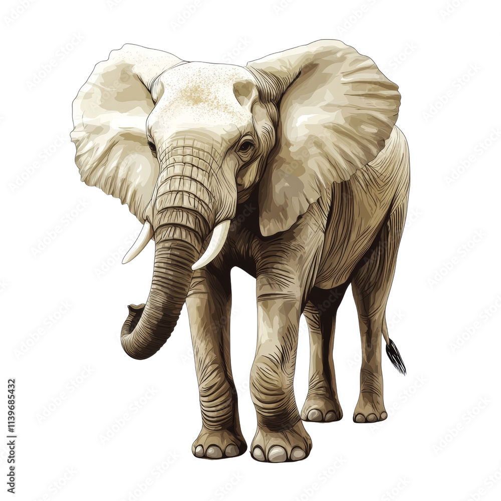 Fototapeta premium illustration elephant, isolated transparent background