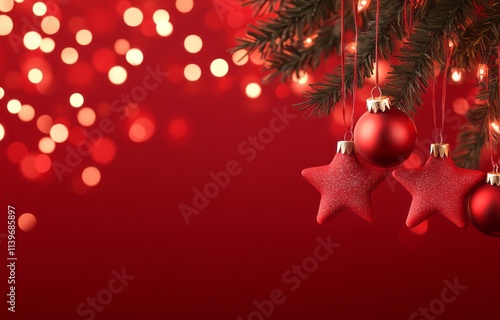 Red Christmas ornaments han...