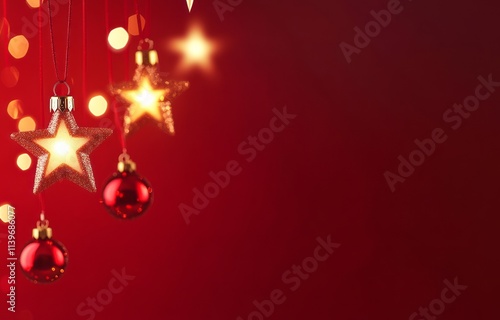 Sparkling Stars and Red Orn...