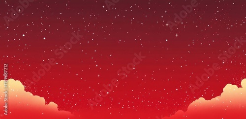 Red Sky Night Scene with Cl...