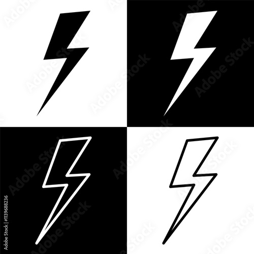 Lightning icon and symbol on pack. Vector design.