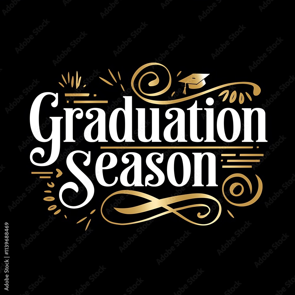 Fototapeta premium Graduation Season Elegant Typography Design