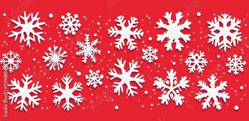 White snowflakes scattered ...