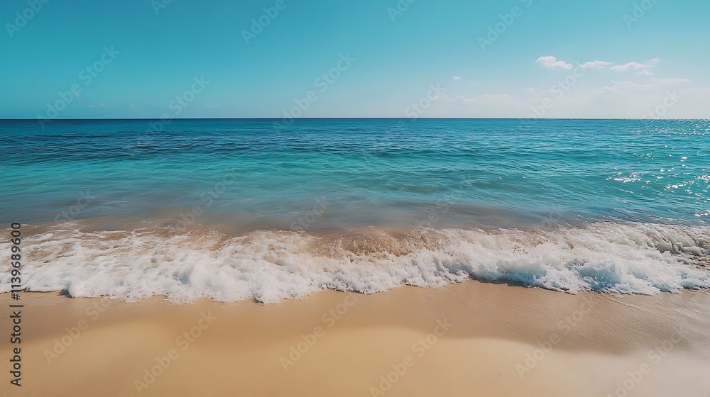Tropical Beach Scene. Concept of Relaxation, Vacation, and Summer. Tropical Beach Scene. Concept of Relaxation, Vacation, and Summer.