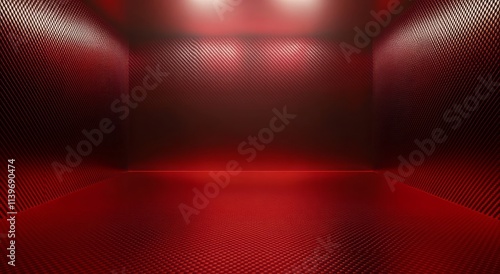 Red Room With Diagonal Patt...