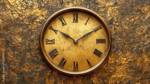 Wallpaper Mural Oversized clock numbers 1200 on a textured gold background with blank areas for text Torontodigital.ca