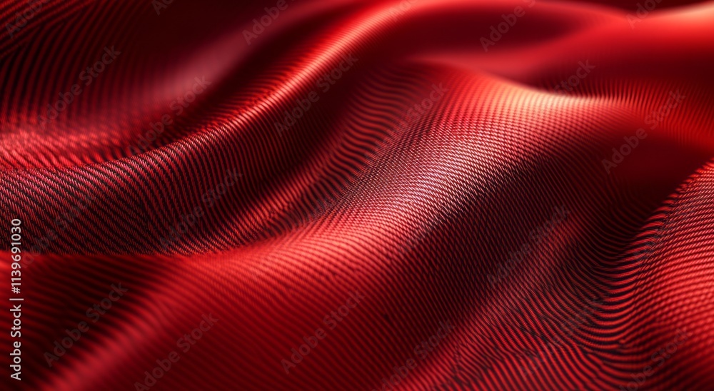 Red Fabric Texture with Subtle Wave Pattern Red Fabric Texture with Subtle Wave Pattern