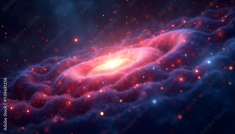 Obraz premium Abstract Galaxy Patterns with Pulsing Light Trails