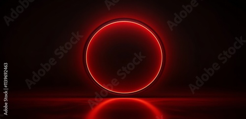 Glowing Red Neon Circle Abs...
