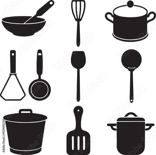 set of kitchen utensils