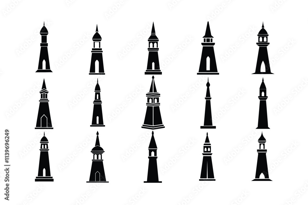 minaret bundle vector illustration for Eid and Ramadan minaret bundle vector illustration for Eid and Ramadan