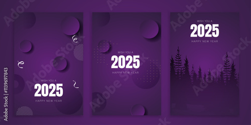 Happy new year 2025 vector illustration, new year background, poster and social media post, invitation card, greeting card. vector illustration