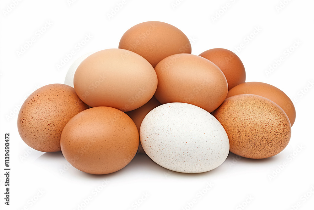a bunch of eggs on a white isolated background a bunch of eggs on a white isolated background
