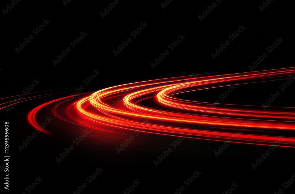 Abstract Red Light Trails Curve Motion Speed Abstract Red Light Trails Curve Motion Speed