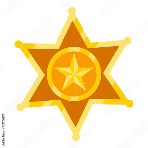 Illustration of an golden police badge