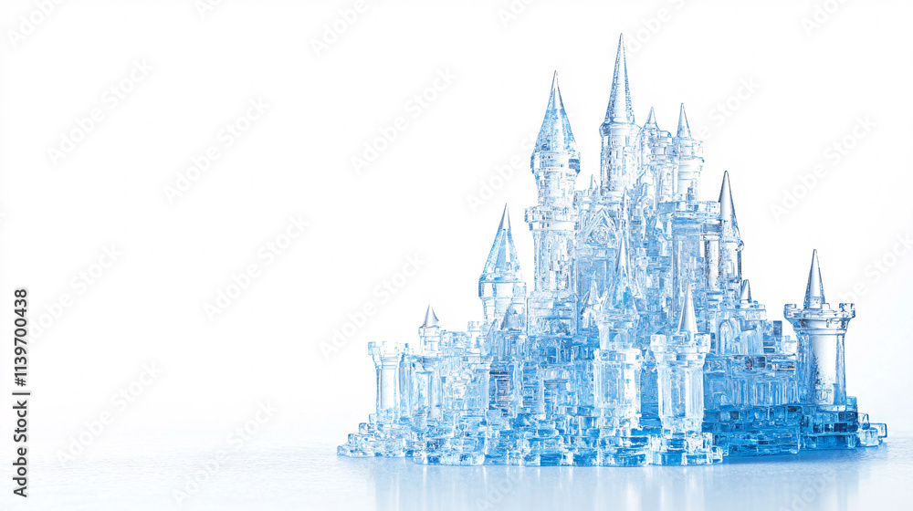 crystal clear ice castle fantasy dreamland 3d render crystal clear ice castle fantasy dreamland 3d render