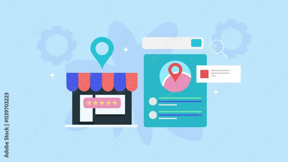 Rank high on local search results, business map and information optimization for small shop or store, SEO marketing concept. Rank high on local search results, business map and information optimization for small shop or store, SEO marketing concept.
