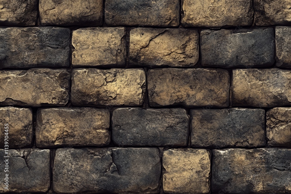 Fototapeta premium Dark brown stone wall texture background.