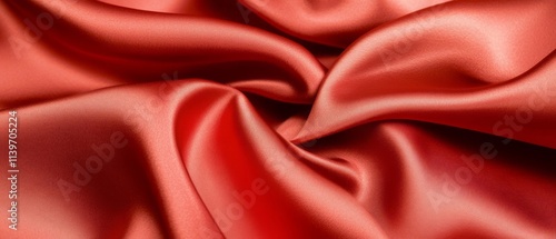Red satin fabric draped in ...
