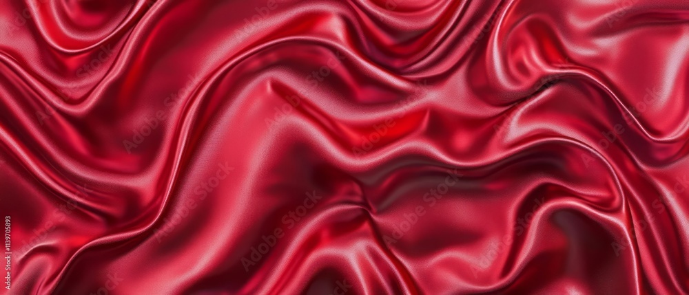 Obraz premium Luxurious Red Silk Draped Fabric Texture