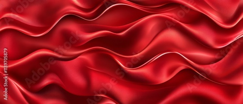 Abstract Red Fabric Waves F...