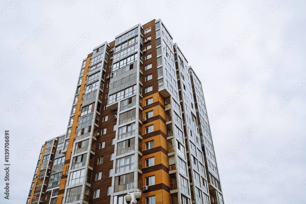 Modern residential building in Irkutsk showcases architectural design and urban living Modern residential building in Irkutsk showcases architectural design and urban living