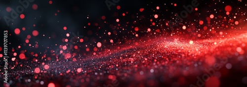 Red Glitter Background With...