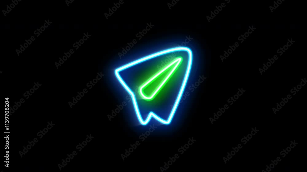 The blinking neon of communication concept icon on the black background. The blinking neon of communication concept icon on the black background.