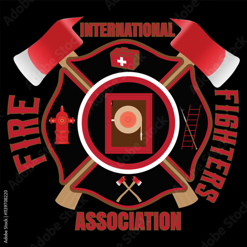 International association firefighter typography Illustrator custom T-shirt design photo