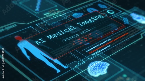 AI in medicine and healthcare, medical diagnosis, artificial intelligence in medical imaging, remote patient monitoring, telehealth, futuristic interface, technology innovation (3d render)