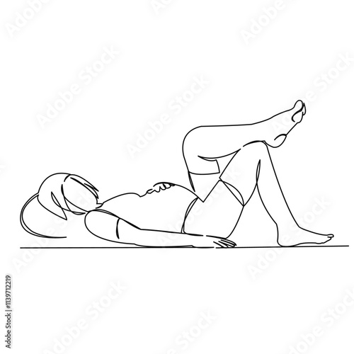 One continuous single drawing line art flat doodle pregnancy, woman, pregnant, female, baby. Isolated image hand draw contour on a white background
