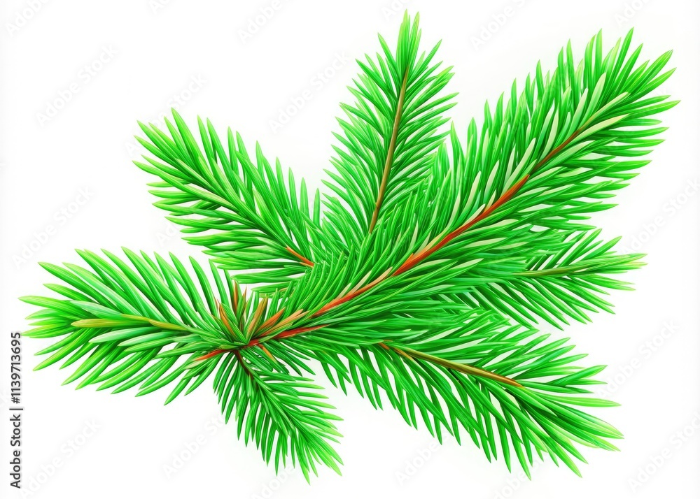 Festive green fir branch clipart on a white background, featuring a long exposure effect. Perfect for holiday designs, winter illustrations, seasonal graphics, and Christmas decorations. Festive green fir branch clipart on a white background, featuring a long exposure effect. Perfect for holiday designs, winter illustrations, seasonal graphics, and Christmas decorations.