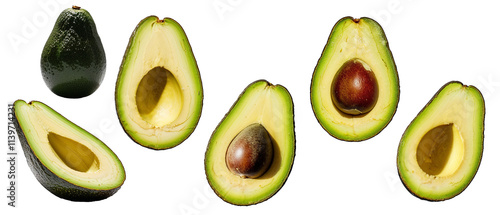 avocado isolated on white background with a PNG Format