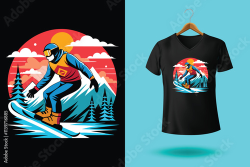 Snow winter sports tshirt design