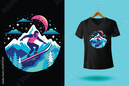 Set of Winter sport athlete silhouettes. Ski jumping, downhill, slalom, skiing emblems. Print design for t-shirt. Sport club emblems.