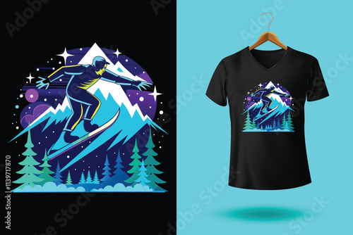 Snow winter sports tshirt design