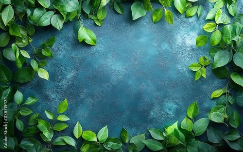 Earth flourishing with vibrant foliage and greenery, upward growth concept, copy space for clean and minimalistic ecothemed wallpaper or background photo