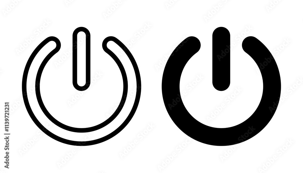 Shutdown button icon set with simple and modern design Shutdown button icon set with simple and modern design