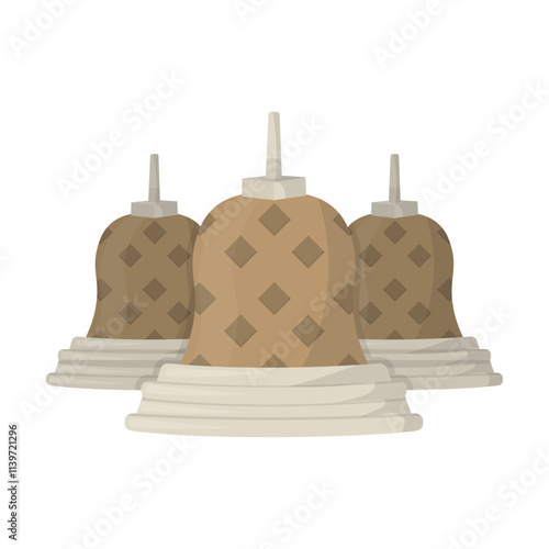 Indonesian Temple Vector Illustration - Borobudur Temple