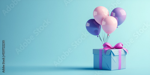 Gender Reveal Party Invitation Featuring Pink and Blue Balloons and Presents Concept Gender Reveal Party Invitation Pink Balloons Blue Balloons Presents

