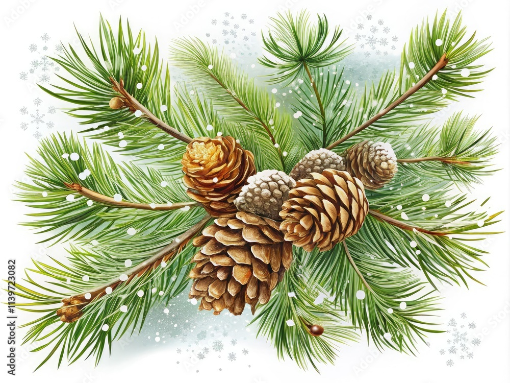 Hand-drawn pine branch illustration on a white background, perfect for Christmas decor, holiday designs, and seasonal crafts. Ideal for nature-inspired graphics and artwork. Hand-drawn pine branch illustration on a white background, perfect for Christmas decor, holiday designs, and seasonal crafts. Ideal for nature-inspired graphics and artwork.