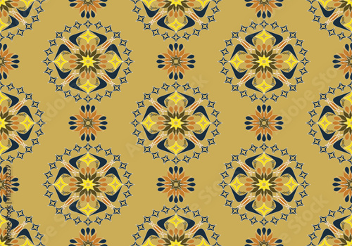  seamless damask floral  pattern design for fabric curtain wallpaper mattresses carpet floor bed sheet bolster pillow blanket ceramic tile background wrapping ornament