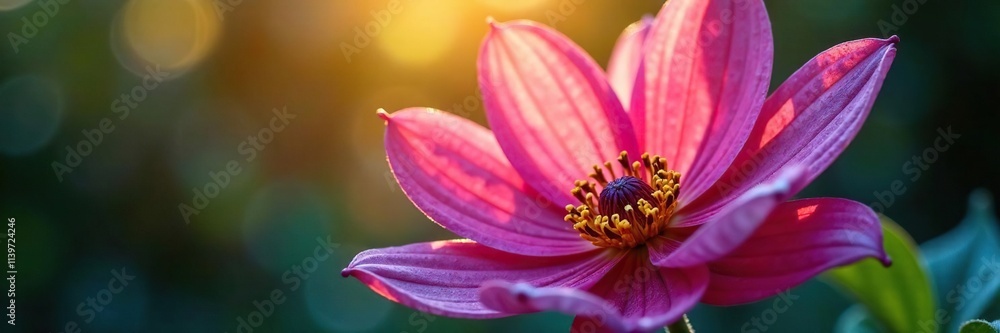Peacock flower's iridescent petals shine in sunlight, illumination, nature, light Peacock flower's iridescent petals shine in sunlight, illumination, nature, light