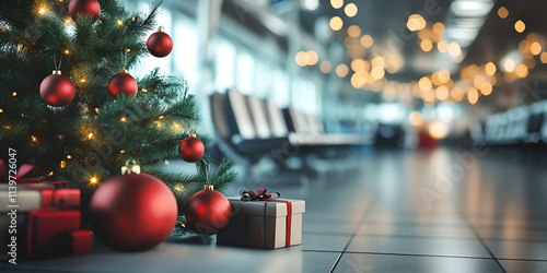 christmas tree and decorations.