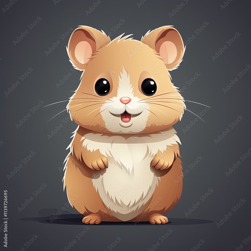 Cute hamster in a flat style vector illustration for modern design Cute hamster in a flat style vector illustration for modern design