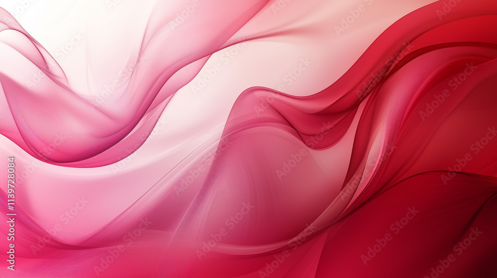 Obraz premium Elegant abstract waves in shades of red and pink blend seamlessly to create a romantic and modern background. Perfect for Valentine's Day, weddings, or any love-themed designs.